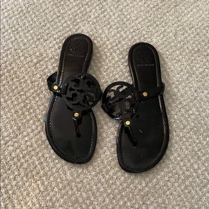 Black Patent Tory Burch Miller Sandals
